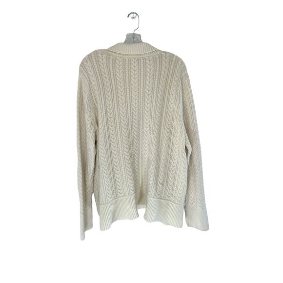 Talbots Cardigan White Cable Knit Open Career Business Office Mature Size 3X - Picture 7 of 9